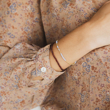 Tan Line Bracelet, Burgundy