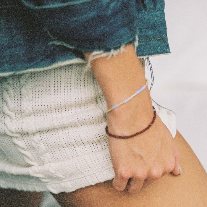 Tan Line Bracelet, Burgundy
