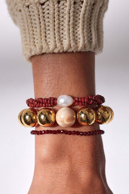 Tan Line Bracelet, Burgundy