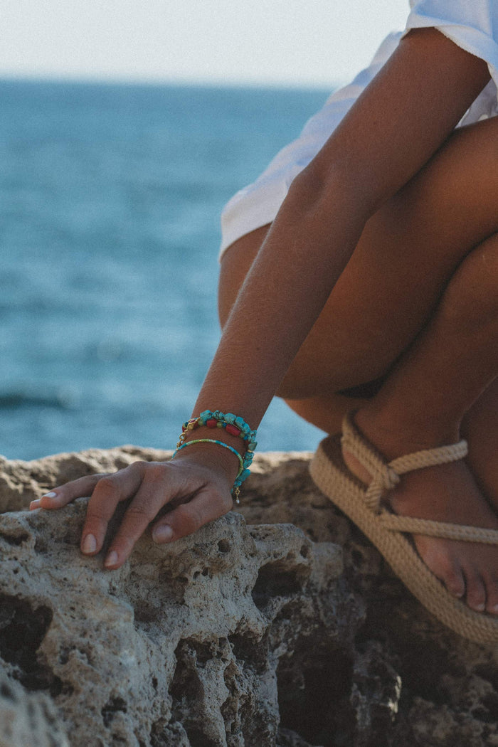 Tie Dye Bracelet, Aqua
