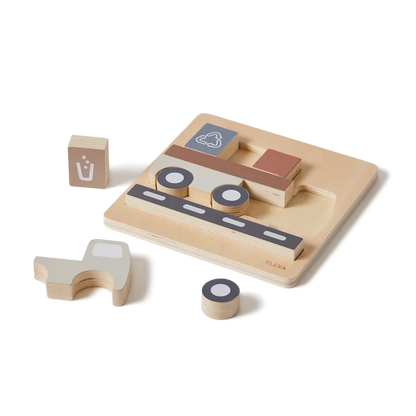 Truck Puzzle, 9 pcs, Handpainted PLAY truck-puzzle-multicolors-natural-wood  flexa-com.myshopify.com
