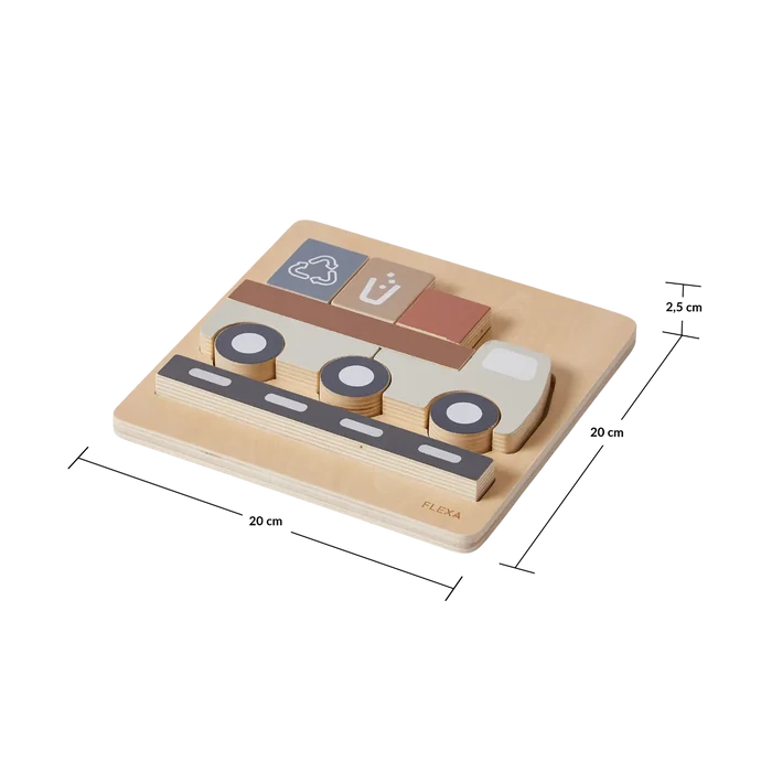 Truck Puzzle, 9 pcs, Handpainted PLAY truck-puzzle-multicolors-natural-wood  flexa-com.myshopify.com