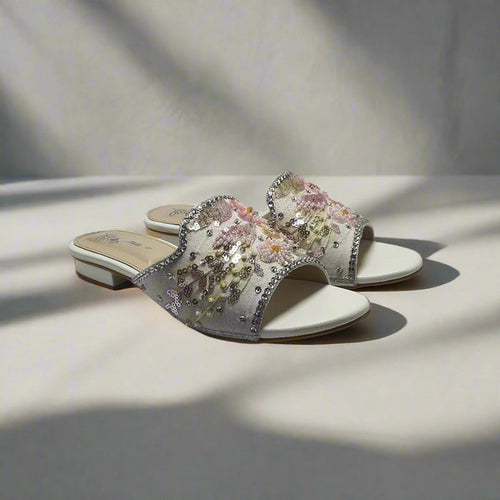 White | Fancy Slippers For Women