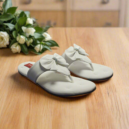 White | Flat Slippers for women