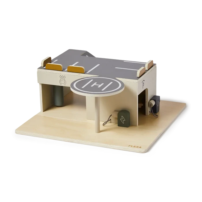 Wooden Parking Garage, Handpainted PLAY wooden-parking-garage-multicolors-natural-wood  flexa-com.myshopify.com
