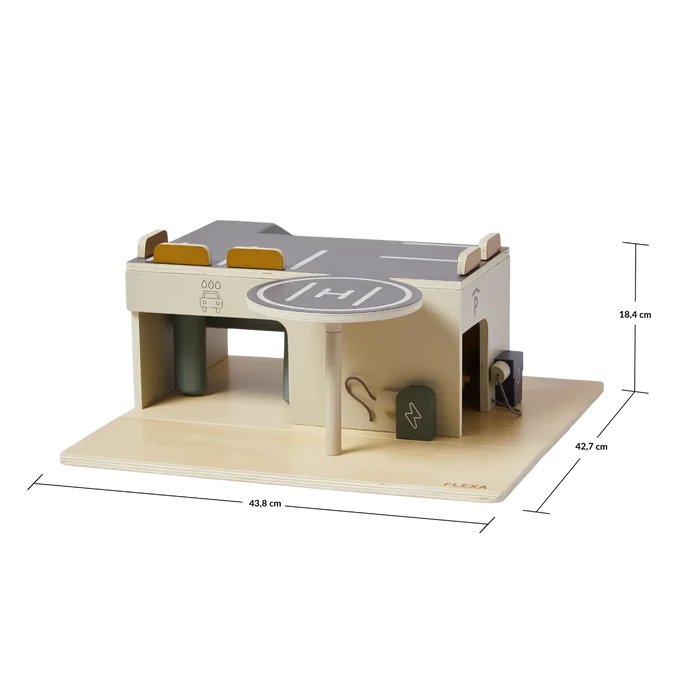 Wooden Parking Garage, Handpainted PLAY wooden-parking-garage-multicolors-natural-wood  flexa-com.myshopify.com
