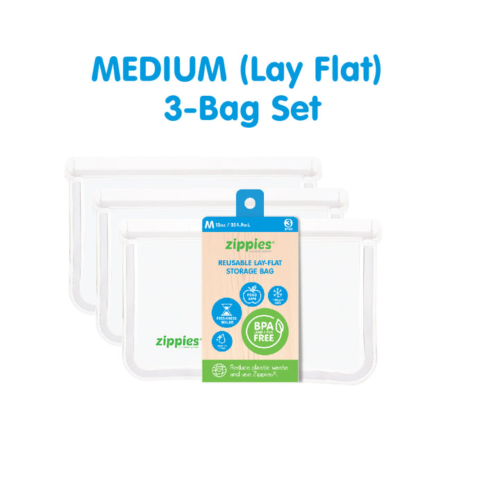 Zippies Reusable Lay Flat Bags